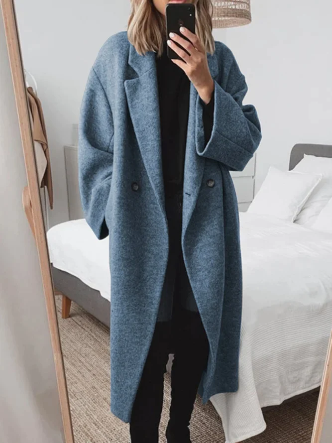 Silvana | Modern and trendy long coat made from vegan wool