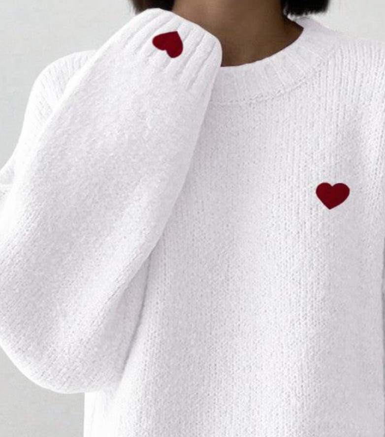 Basic Long Sleeve White Sweater