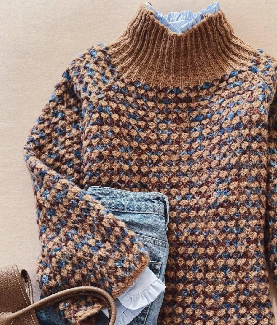 Special Mock-Neck Beige Sweater