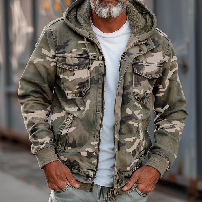 Arnoldo - Jacket with Camouflage Pattern