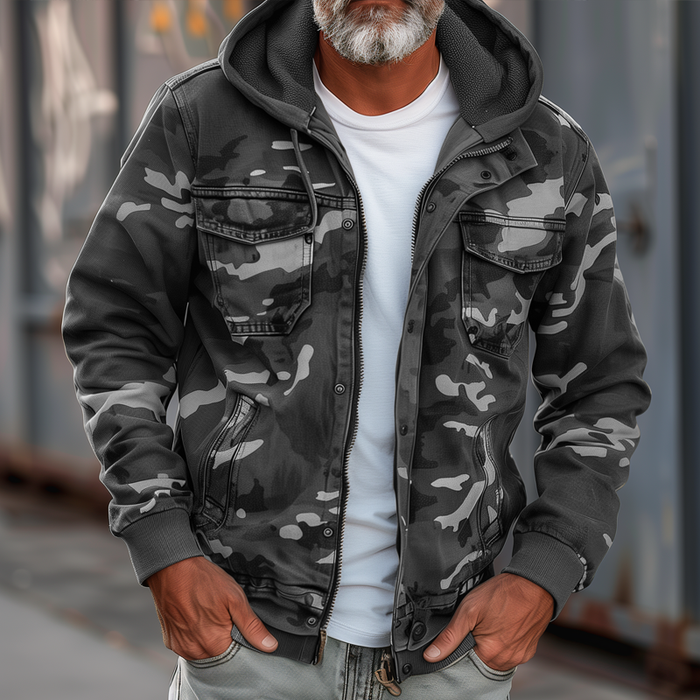 Arnoldo - Jacket with Camouflage Pattern