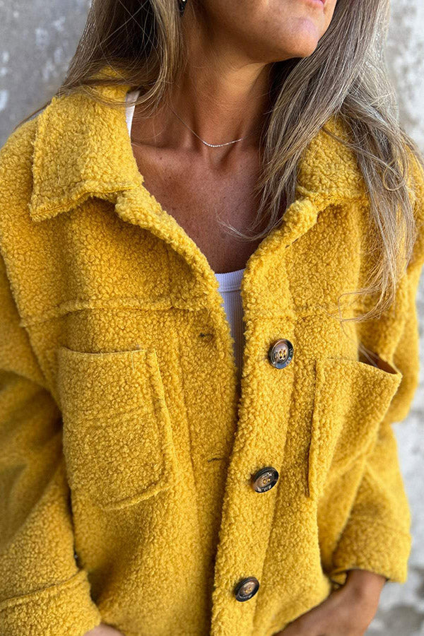 Callie | Warm Teddy Jacket with Elegant Buttons