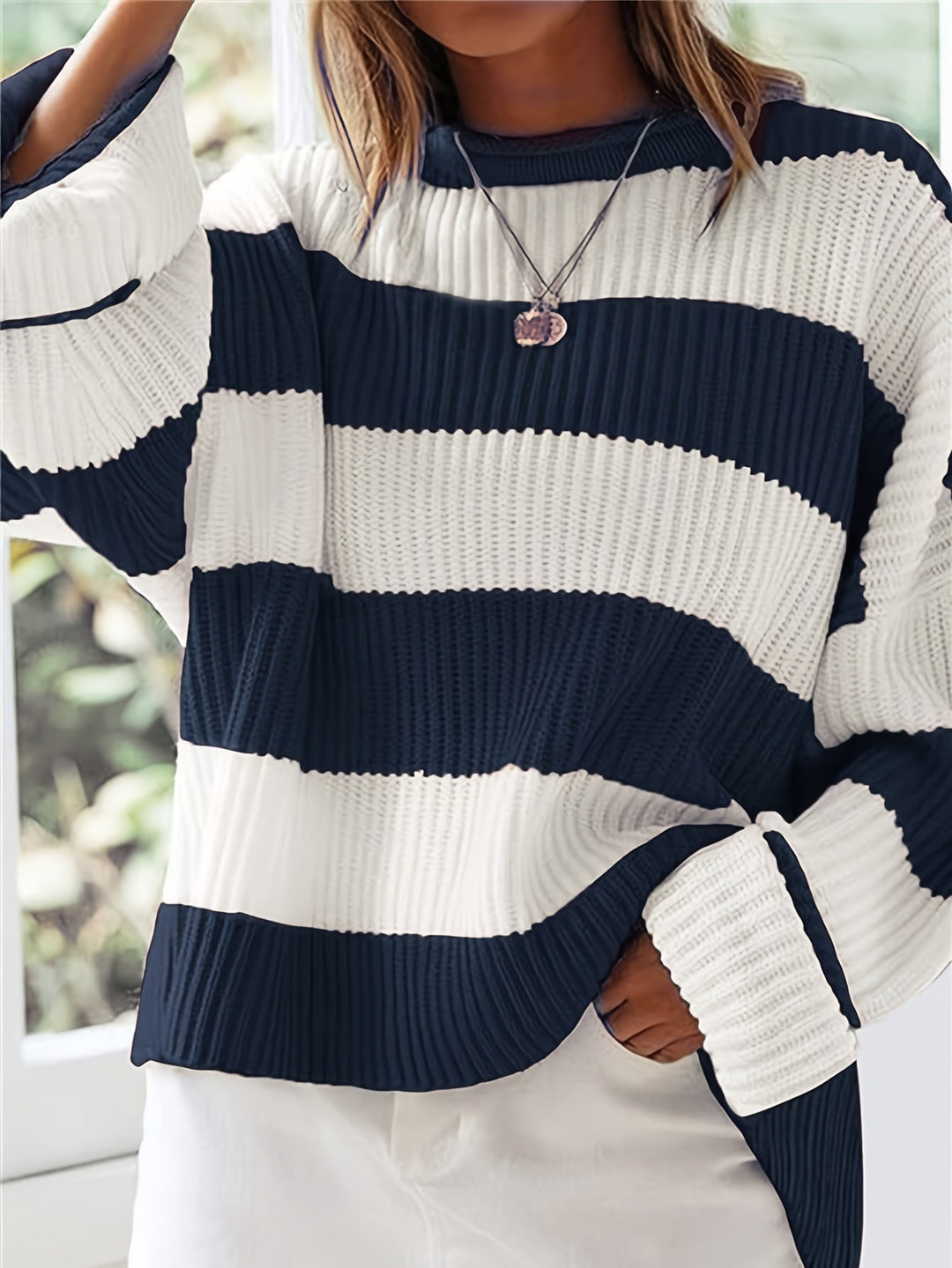 Chloe™ Striped Crew Neck Sweater