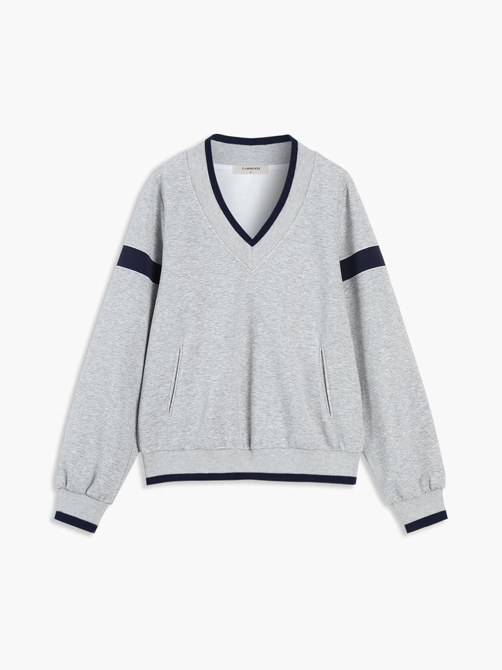 SCARLETT - Oversized Sweatshirt with Contrast Trim