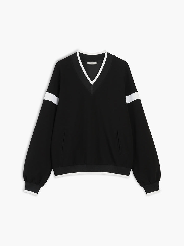 SCARLETT - Oversized Sweatshirt with Contrast Trim