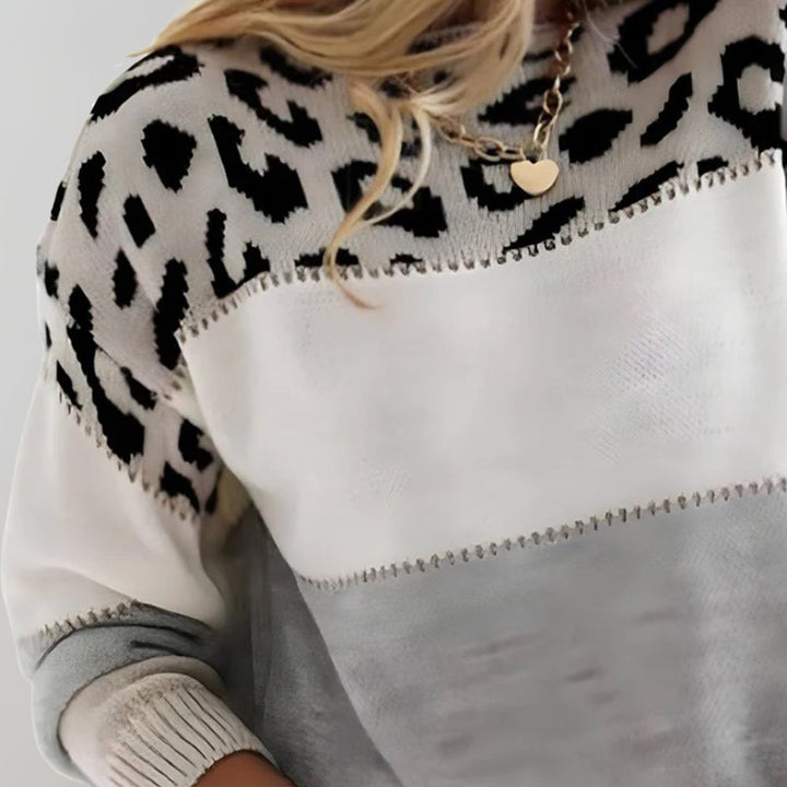 Cheyenne - Casual Sweater with Leopard Print