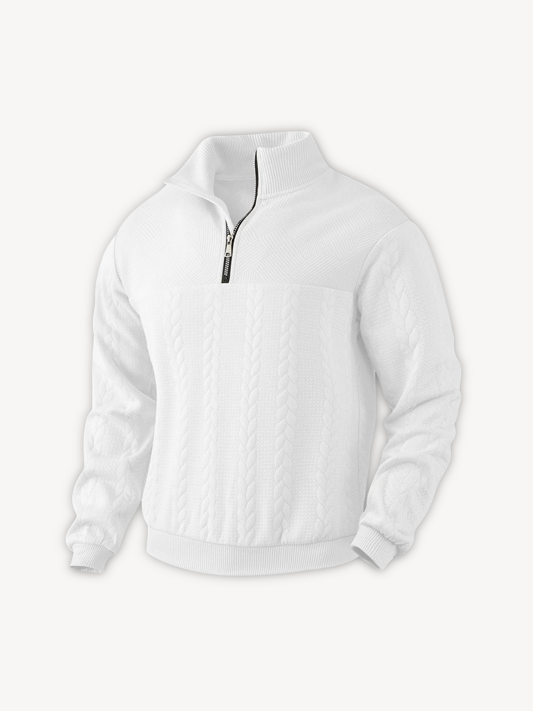 RANIERO - CASUAL HENLEY SWEATER WITH HALF ZIP