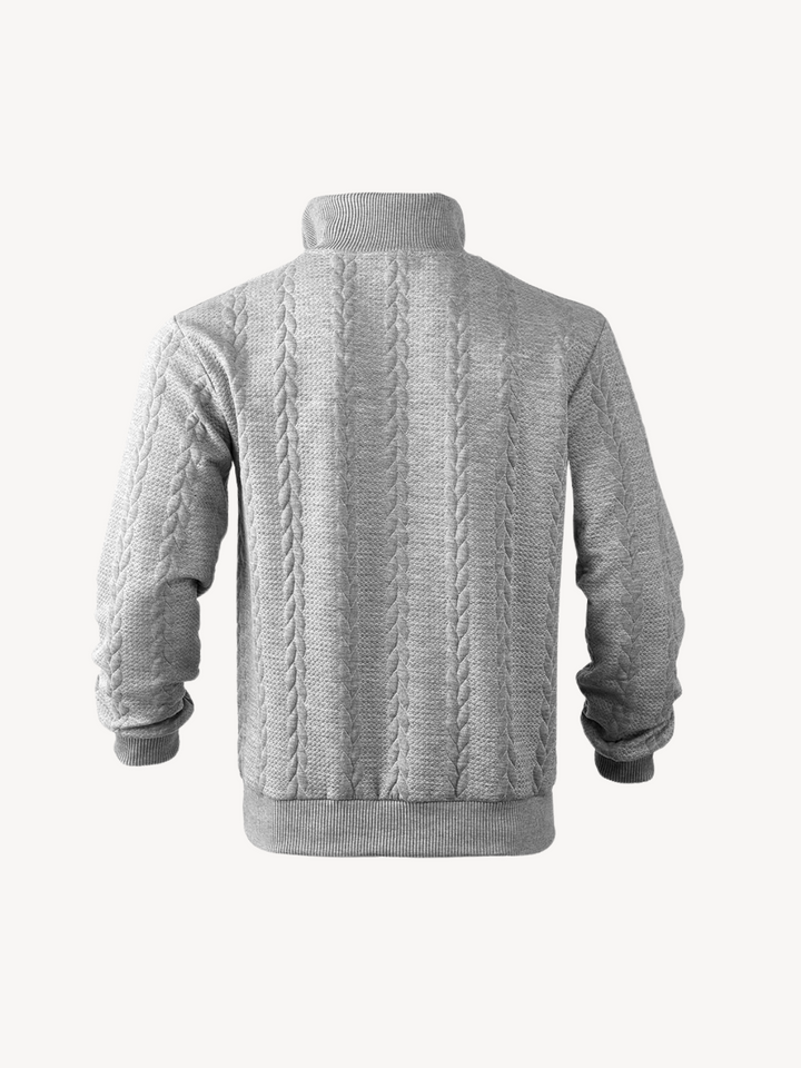 RANIERO - CASUAL HENLEY SWEATER WITH HALF ZIP