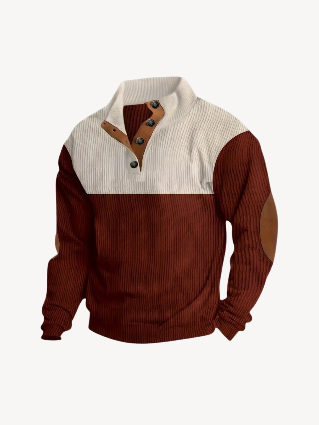 VITTORIO - HENLEY SHIRT WITH PATCHWORK INSERTS