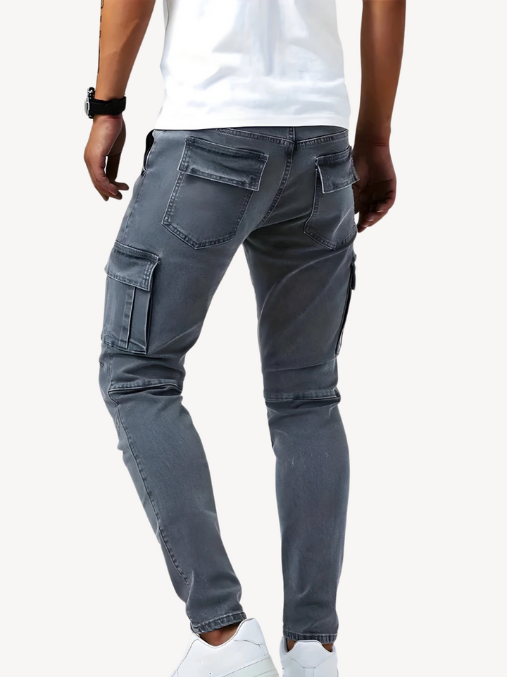 DANTE - ELASTICATED CARGO JEANS PANTS