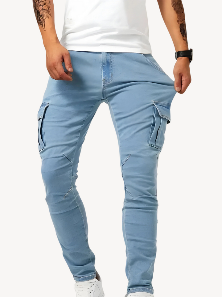 DANTE - ELASTICATED CARGO JEANS PANTS