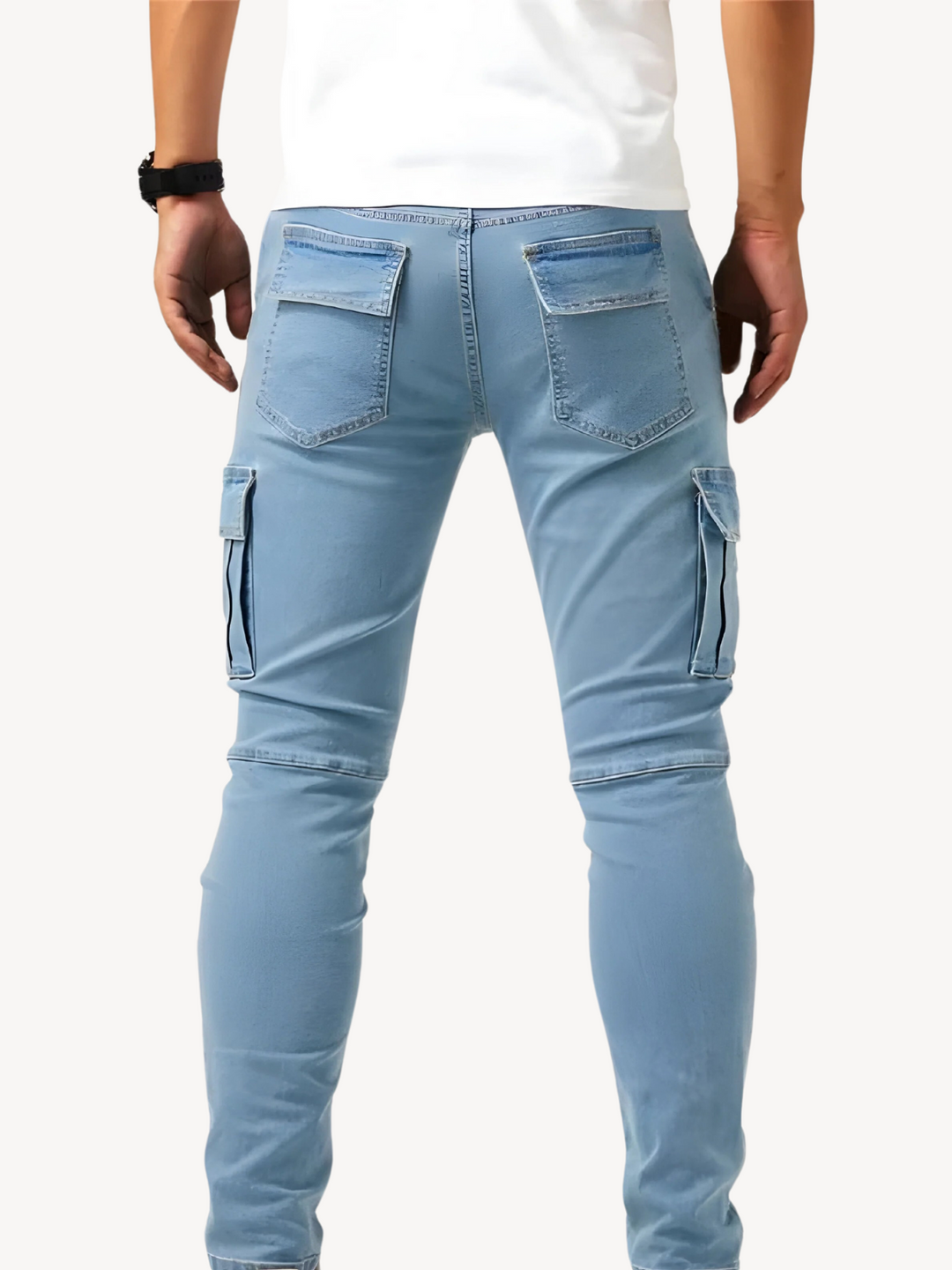 DANTE - ELASTICATED CARGO JEANS PANTS