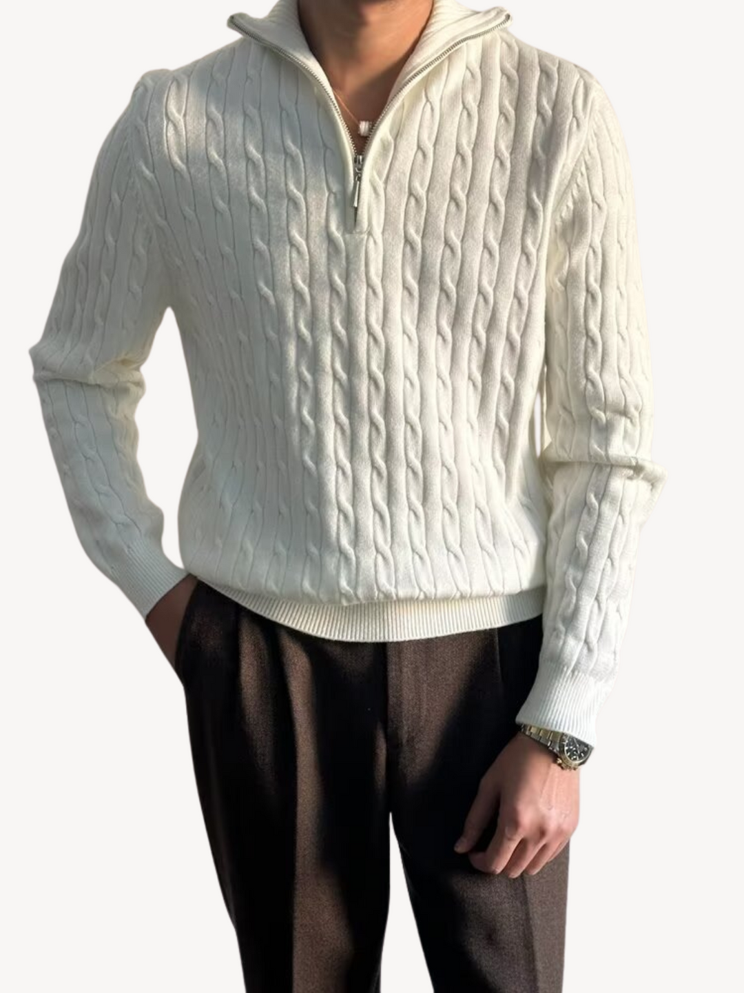 ORLANDO - INTERWOVEN HALF ZIP PULLOVER