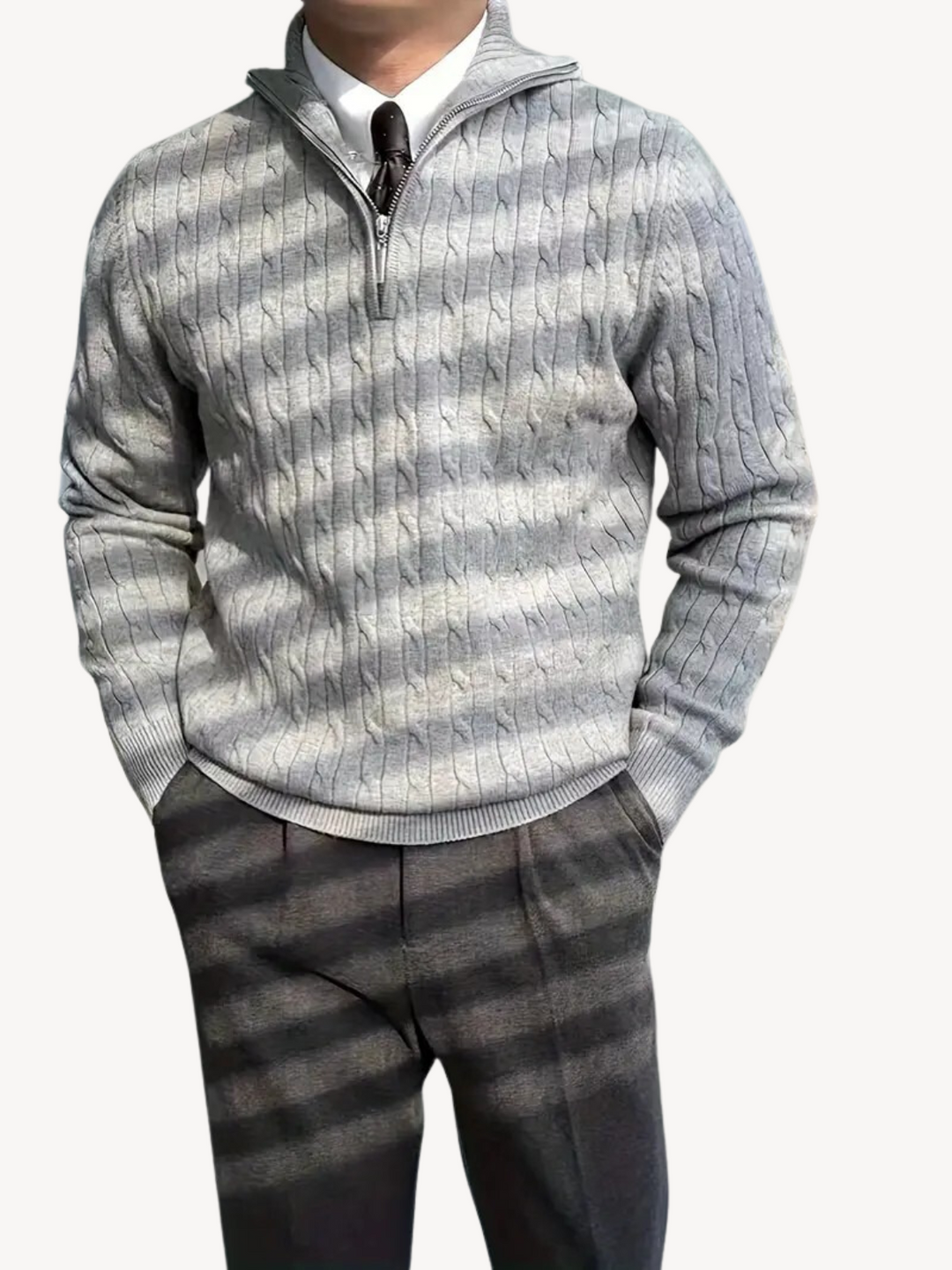 ORLANDO - INTERWOVEN HALF ZIP PULLOVER