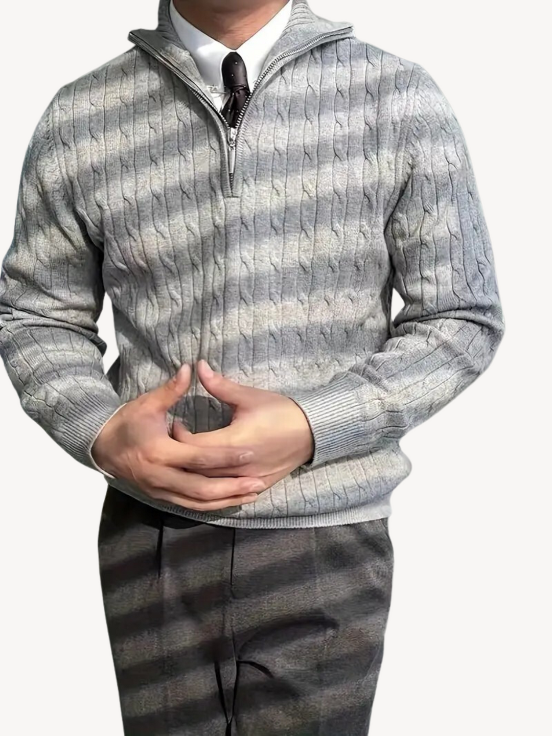 ORLANDO - INTERWOVEN HALF ZIP PULLOVER