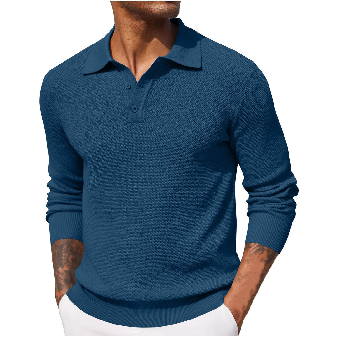 ANTONIO - Long Sleeve Polo Shirt in Piqué