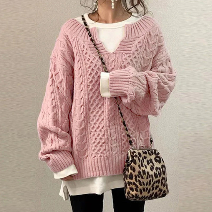 Tatiana™ | 2025 - Oversized Knit Sweater with Cable Pattern