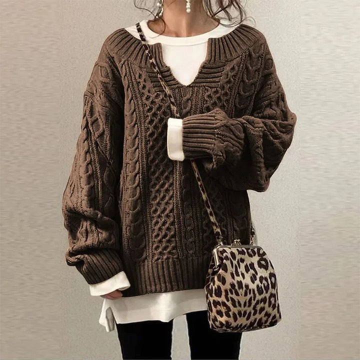 Tatiana™ | 2025 - Oversized Knit Sweater with Cable Pattern