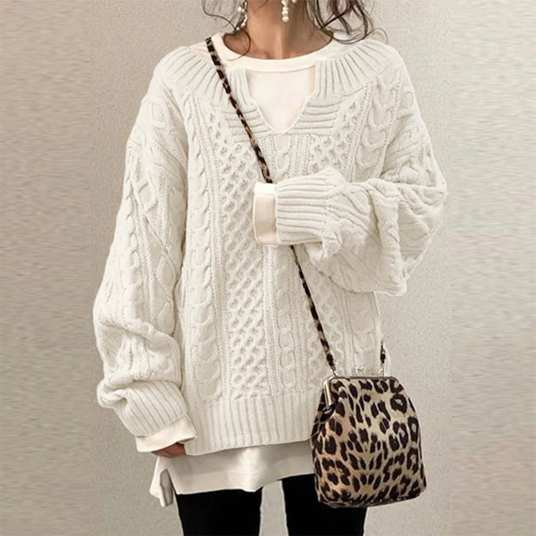Tatiana™ | 2025 - Oversized Knit Sweater with Cable Pattern