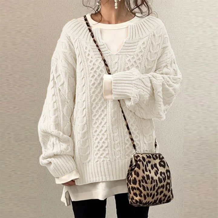 Tatiana™ | 2025 - Oversized Knit Sweater with Cable Pattern