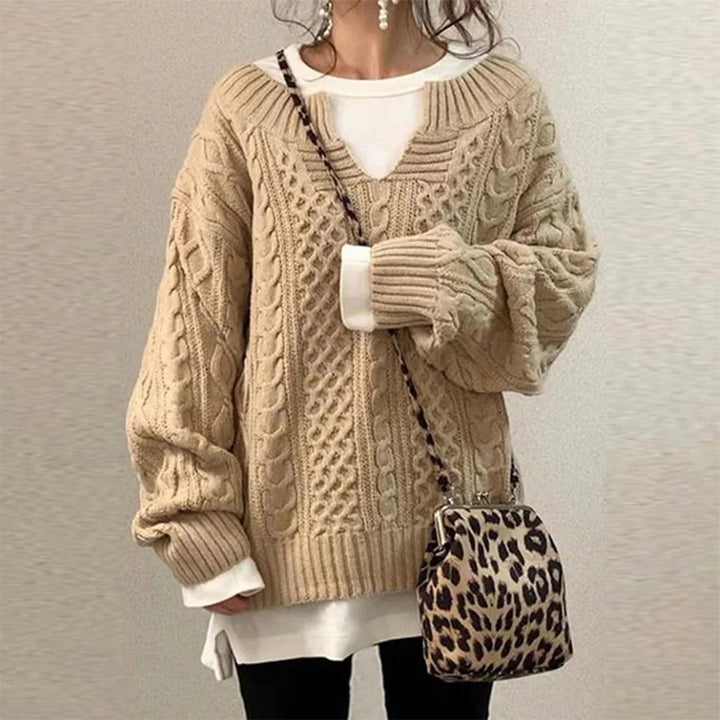 Tatiana™ | 2025 - Oversized Knit Sweater with Cable Pattern