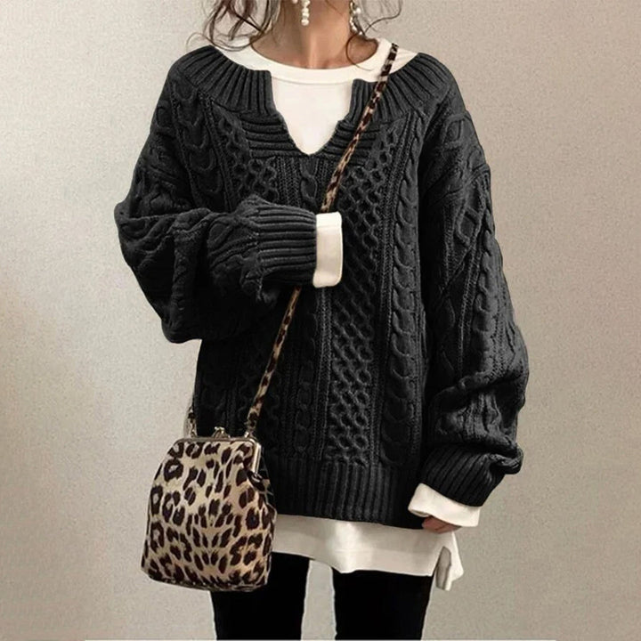 Tatiana™ | 2025 - Oversized Knit Sweater with Cable Pattern