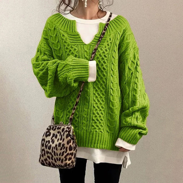 Tatiana™ | 2025 - Oversized Knit Sweater with Cable Pattern