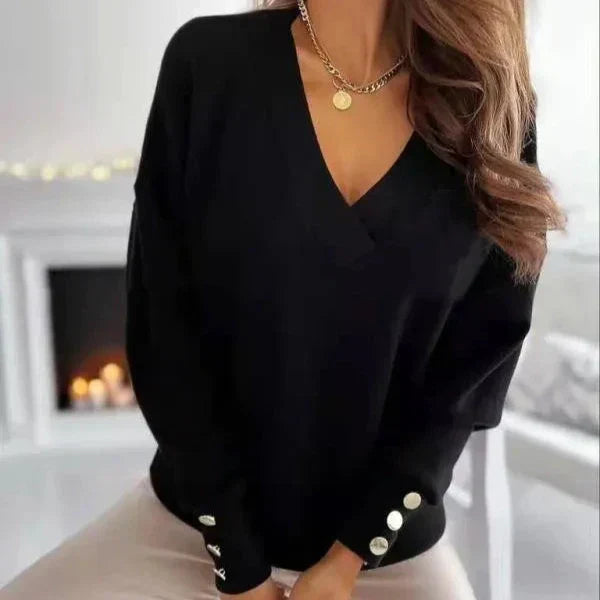 Erika™ - Stylish Sweater with V-Neck