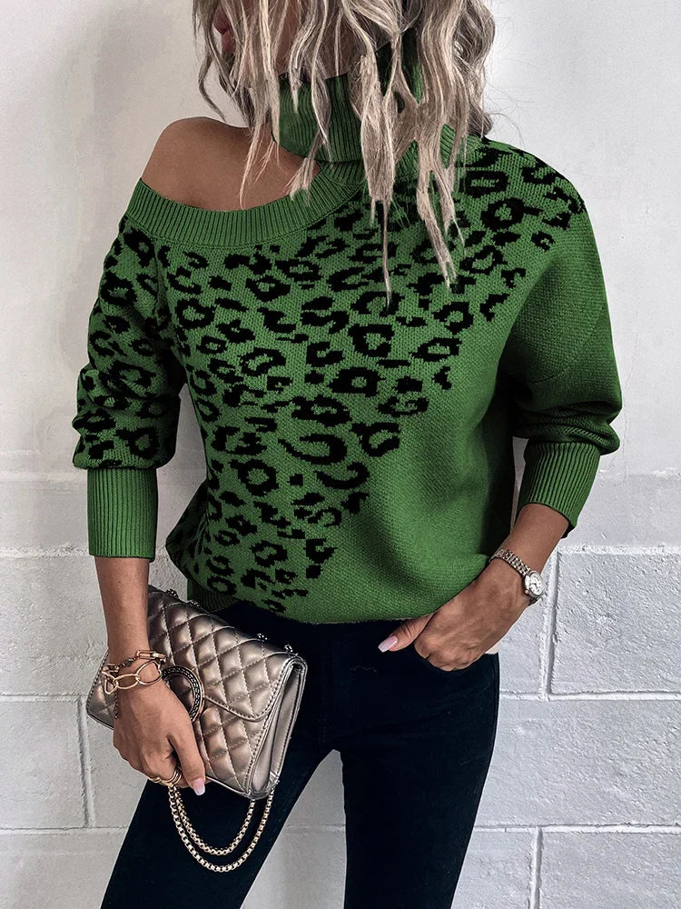 Le Clair™ | Leopard Sweater with Dropped Shoulders