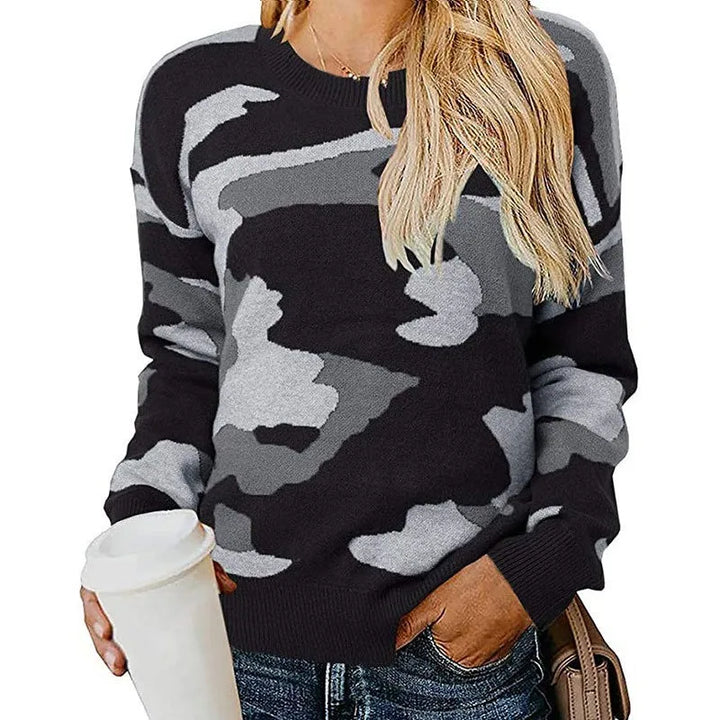 Le Clair™ | Leopard Camouflage Knit Sweater