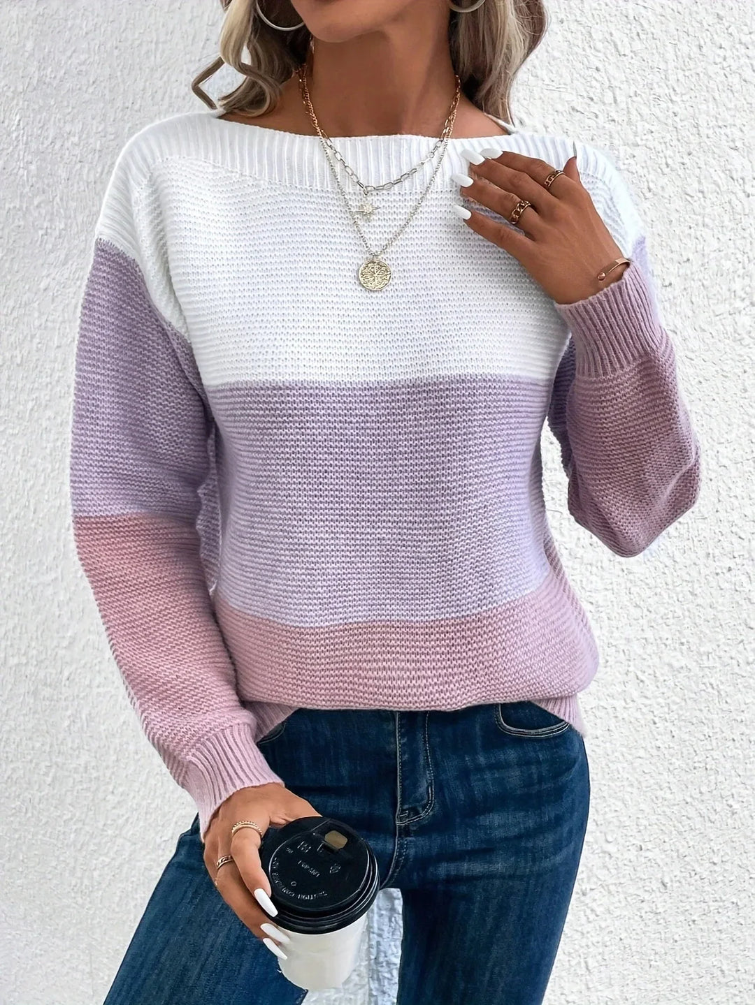 Le Clair™ | Elegant tri-color patchwork sweater