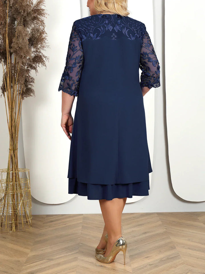 Meliora | Embroidered plus size evening gown