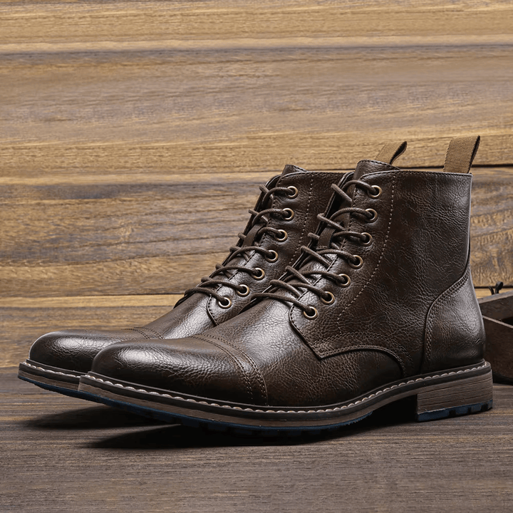 Conor | Leather Ankle Boots in Fashion Style