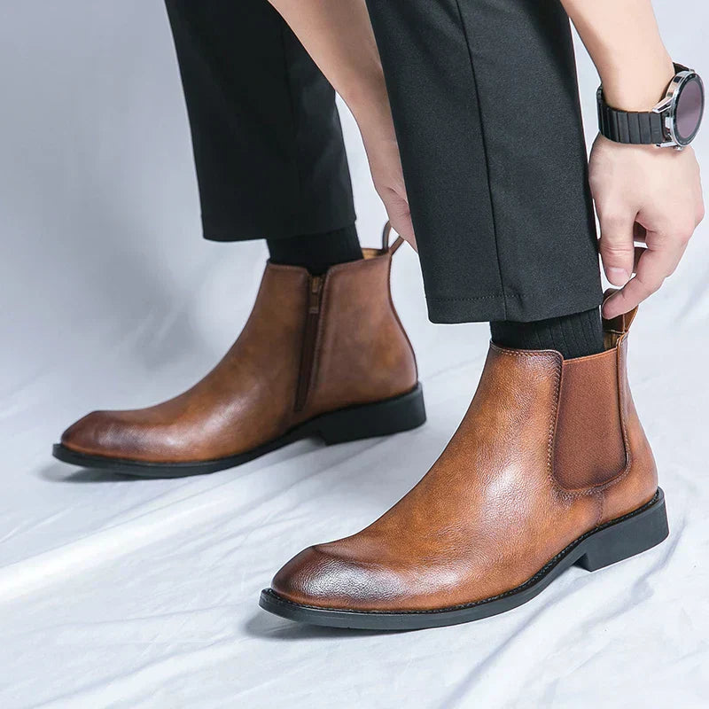 Daniel™ - Leather Zip-Up Chelsea Boots