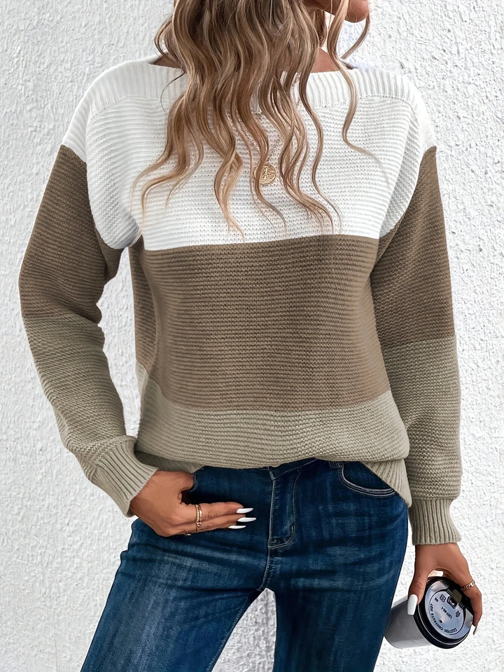 Le Clair™ | Elegant tri-color patchwork sweater