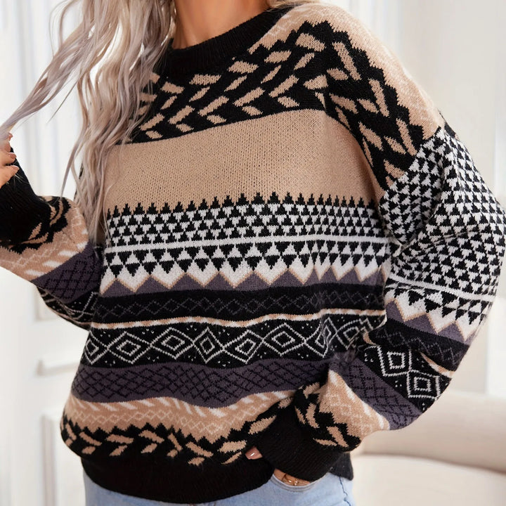 Le Clair™ | Retro Knitted Contrast Sweater