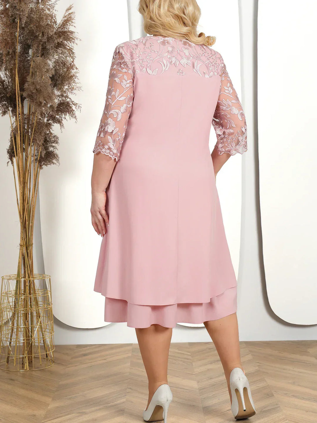 Meliora | Embroidered plus size evening gown