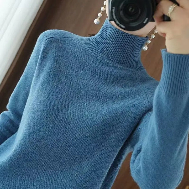 Marlene™ - Casual oversized sweater with a high collar