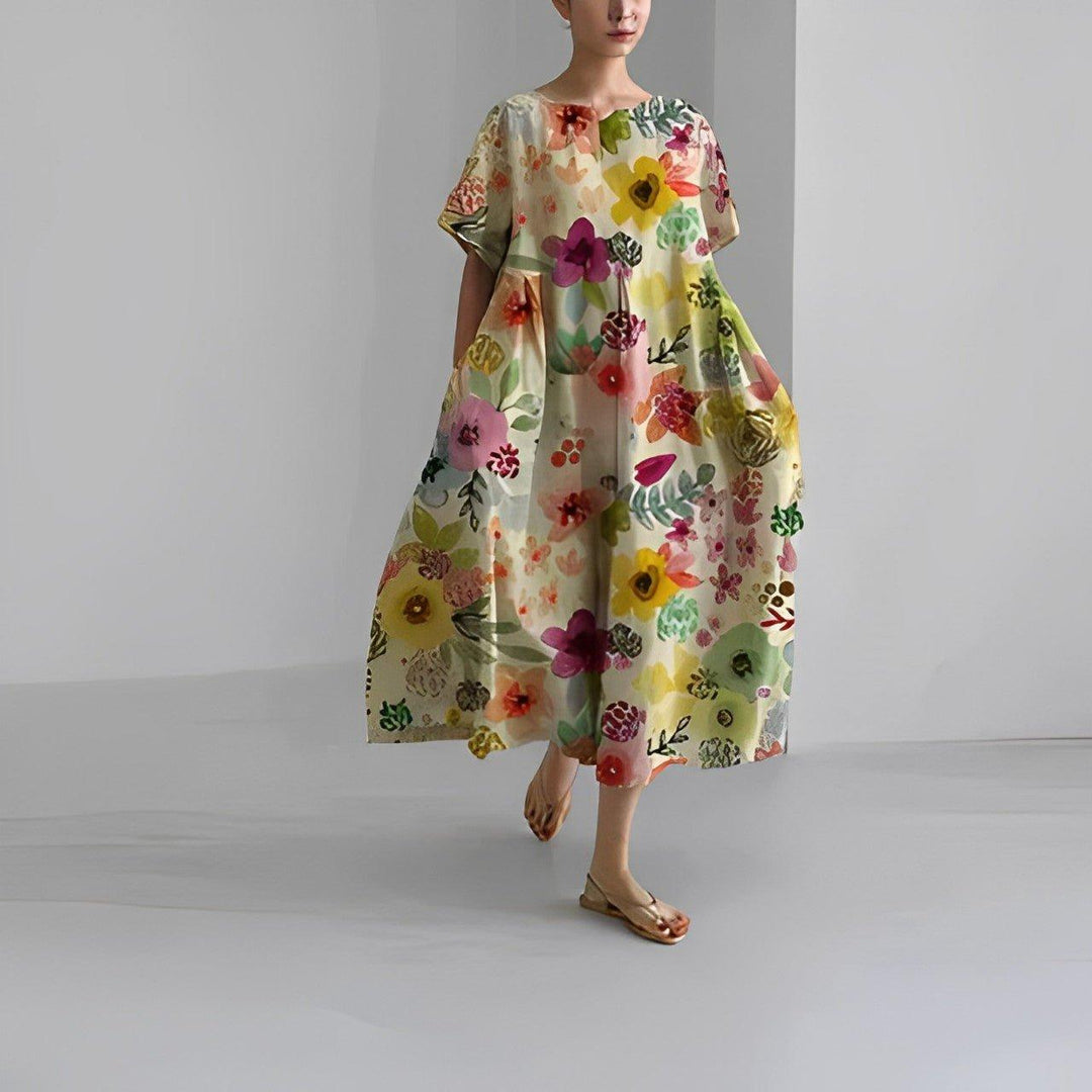 CLAIRE™ | BOHEMIAN FLORAL PATTERN DRESS