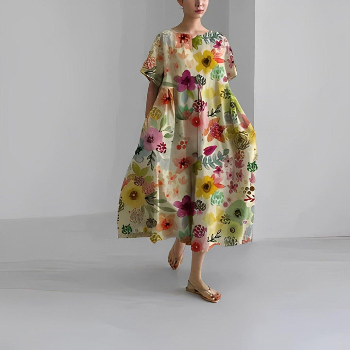 CLAIRE™ | BOHEMIAN FLORAL PATTERN DRESS