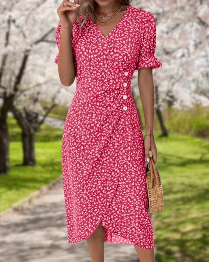 Sophie | Short Sleeve Floral Print Dress