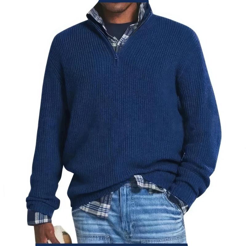 CLAUDE - ZIPPERED KNITTED PULLOVER FOR MEN