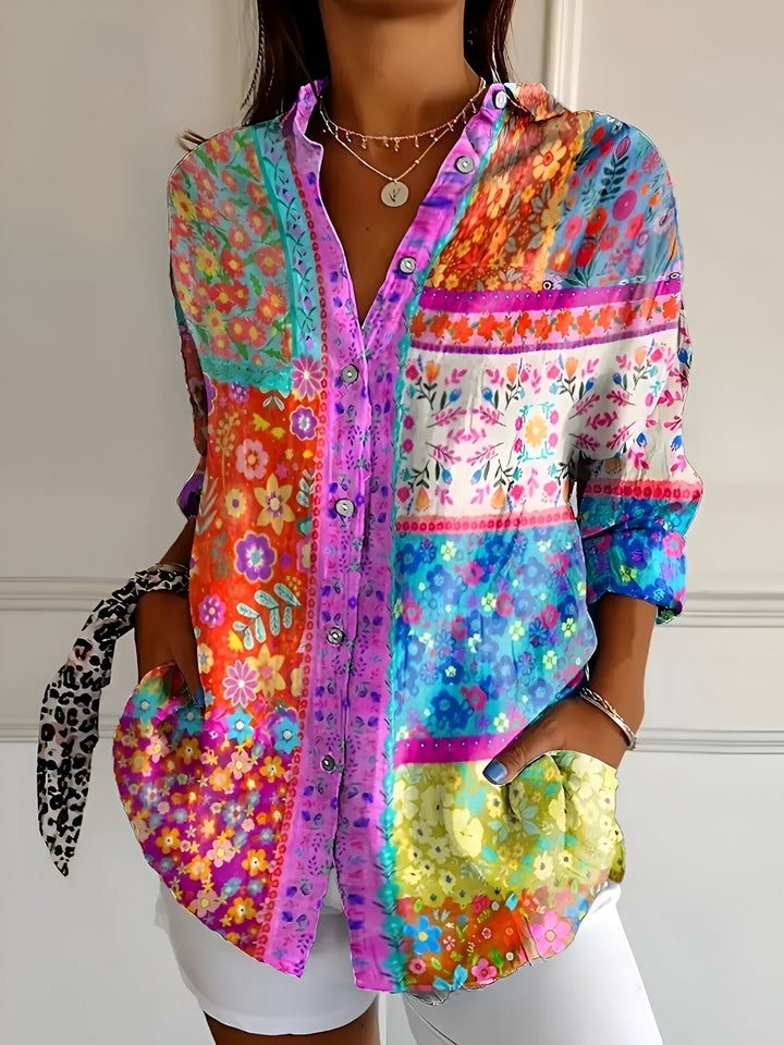 Michela™ | Printed cotton oversized t-shirt