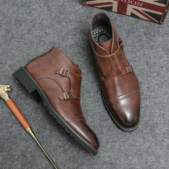 Darell | Leather Double Monk Strap Boots