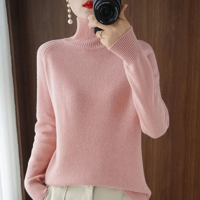 Marlene™ - Casual oversized sweater with a high collar