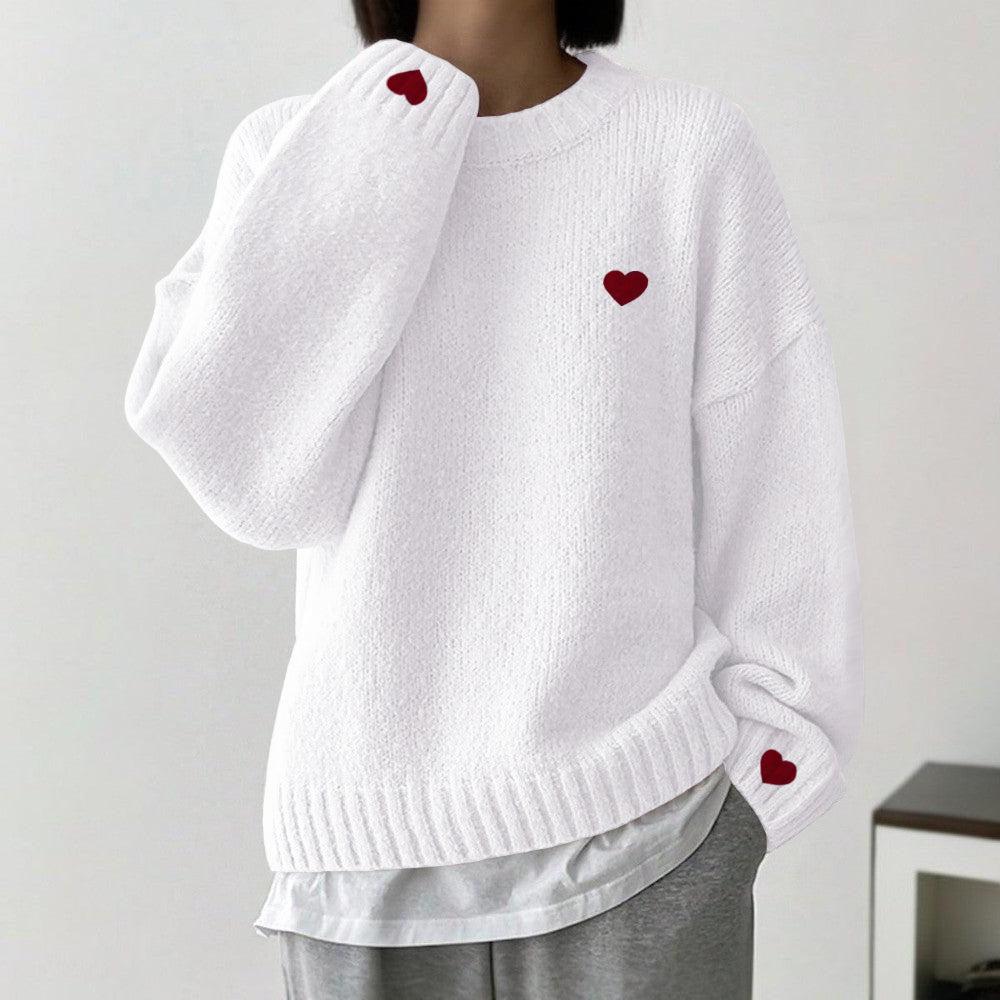 Basic Long Sleeve White Sweater