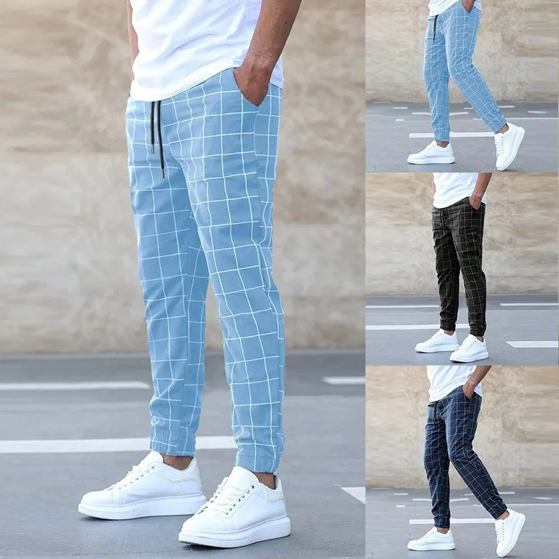 Chris - Trendy Grid Pattern Joggers