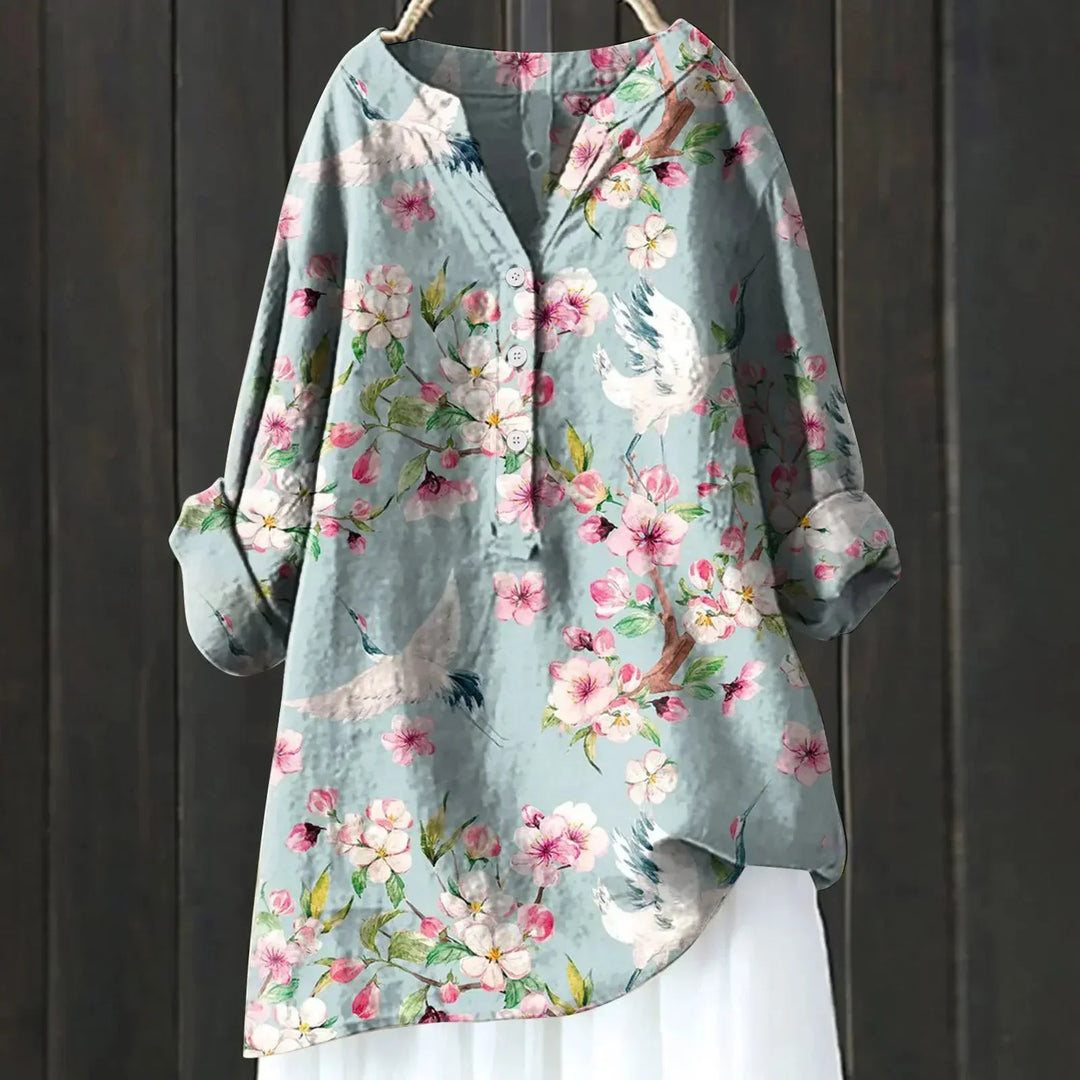 ZARA™ - Chic Blouse with Floral Accents