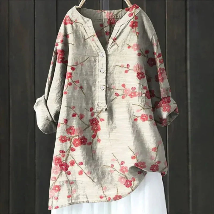 ZARA™ - Chic Blouse with Floral Accents